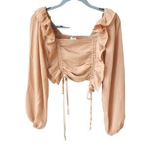 Le Lis Long Sleeve Crop Top Size M NWT